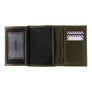 VICTOR Leather vintage wallet Junior Wood Green Personalized