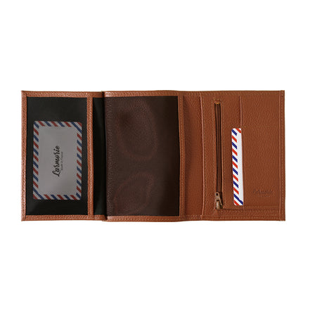 Albert Grained Leather Large Personalized Burnished Earth Wallet