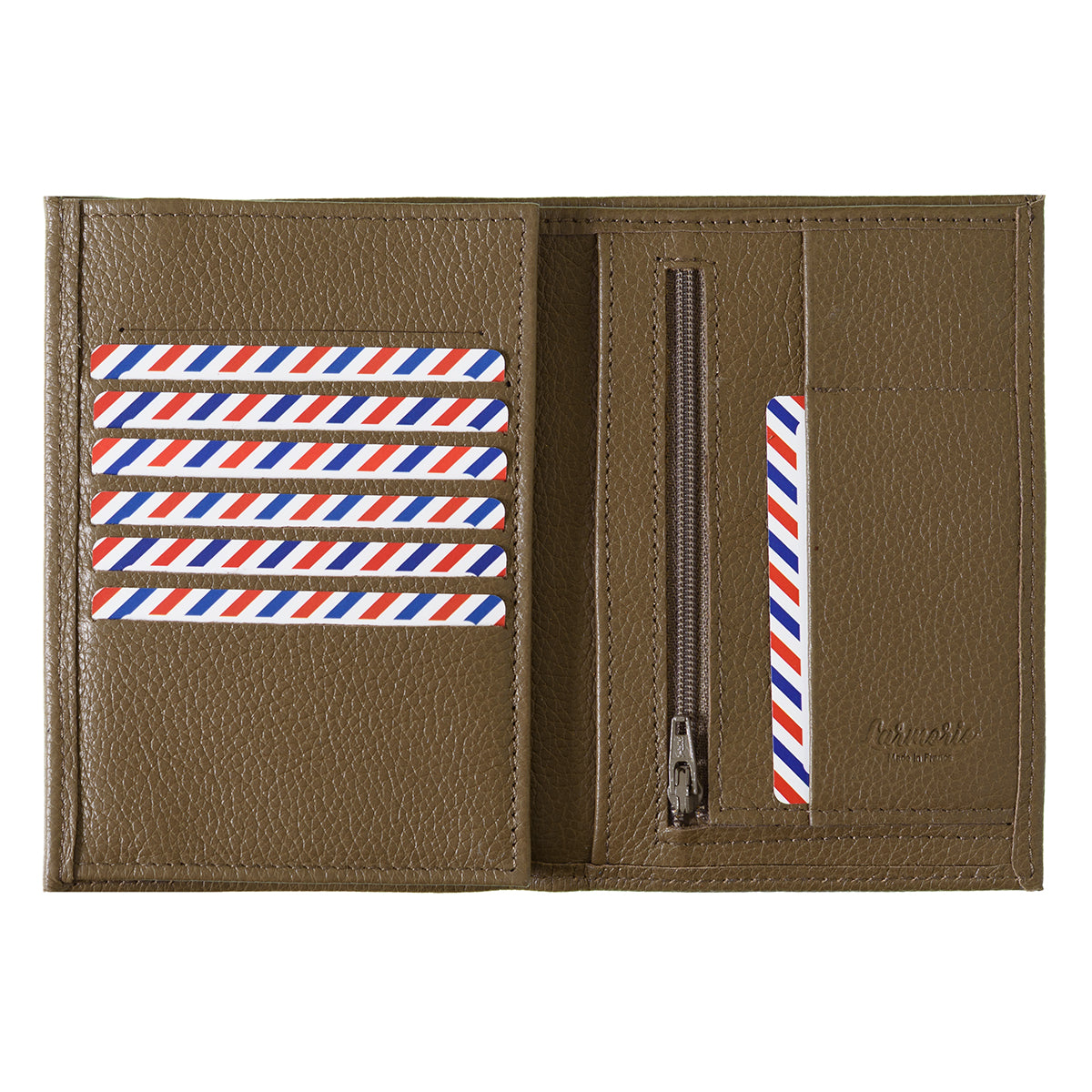 Albert Cuir Grainé Grand portefeuille Café Viennois personnalisé