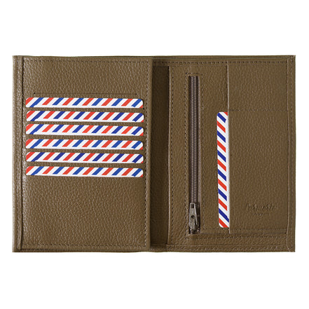 Albert Cuir Grainé Grand portefeuille Café Viennois personnalisé