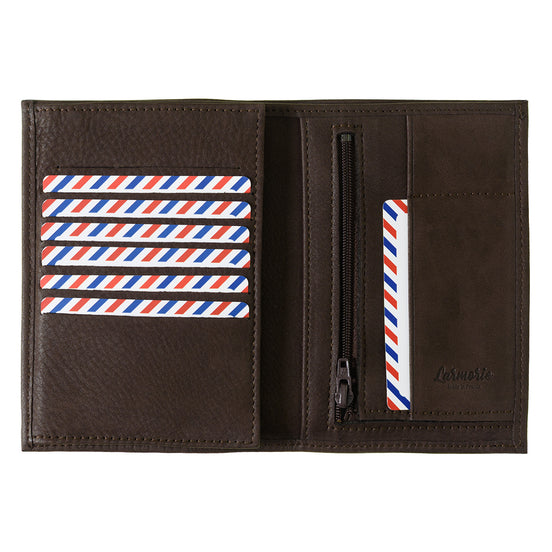 Albert Cuir Nubuck Grand portefeuille Terre Brunie 2.0