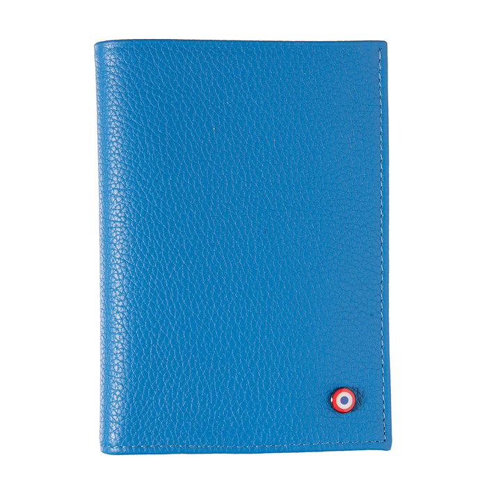 larmorie Albert Cuir Grainé Grand portefeuille Ciel Bleu personnalisé
