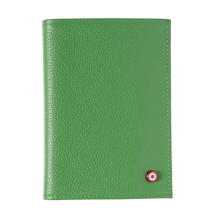 larmorie Albert Cuir Grainé Grand portefeuille Pré Vert personnalisé