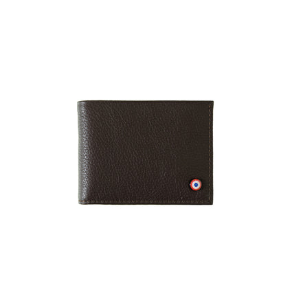 Anatole Cuir Grainé portefeuille RFID Terre Brunie