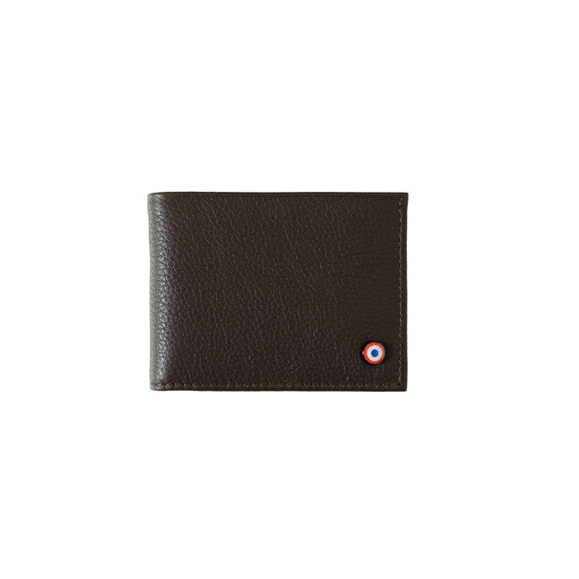 Anatole Cuir Grainé portefeuille RFID Terre Brunie