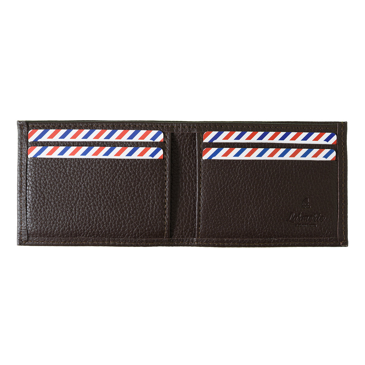 Anatole Cuir Grainé portefeuille RFID Terre Brunie