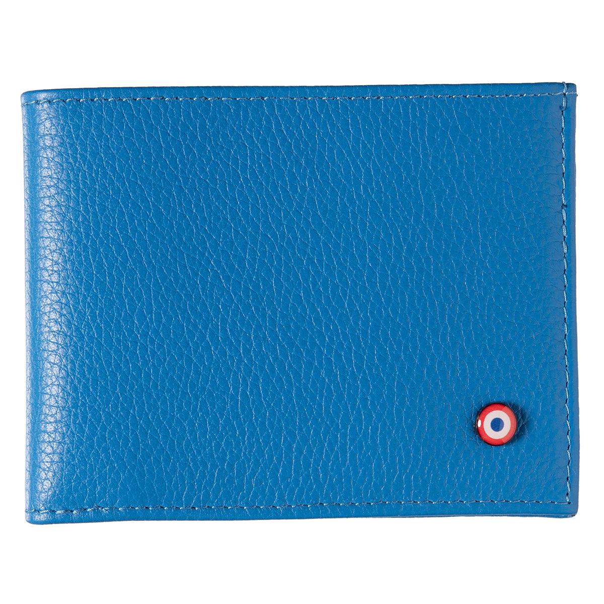 ARTHUR 2.0 Cuir Grainé Portefeuille Italien Ciel Bleu Personnalisé