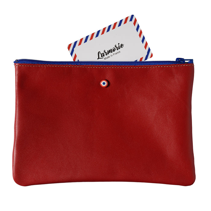 larmorie CAMILLE Cuir de vachette Upcyclé Rubis Rouge