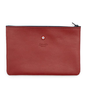 CAMILLE - Pour l'Élysée pochette Cuir lisse Vigne Rouge Personnalisé