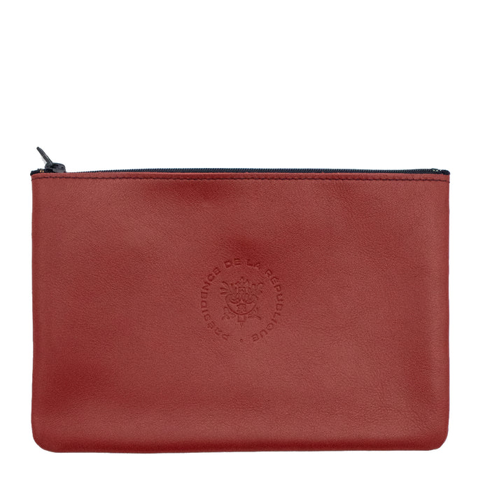 larmorie CAMILLE - Pour l'Élysée pochette Cuir lisse Vigne Rouge