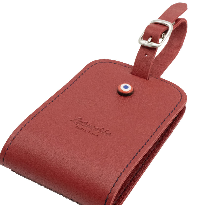 JULES - For the Élysée address holder Smooth leather Personalized red vine