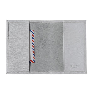 Louis Grained Leather White Snowflake Passport Holder