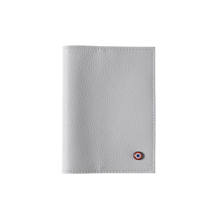 Louis Cuir Grainé Porte Passeport Flocon Blanc