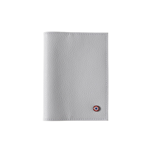 Louis Cuir Grainé Porte Passeport Flocon Blanc Personnalisé