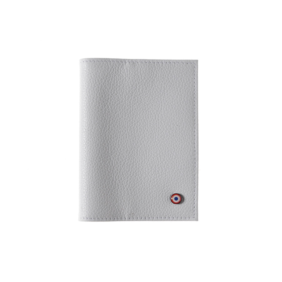 Louis Grained Leather Personalized White Snowflake Passport Holder