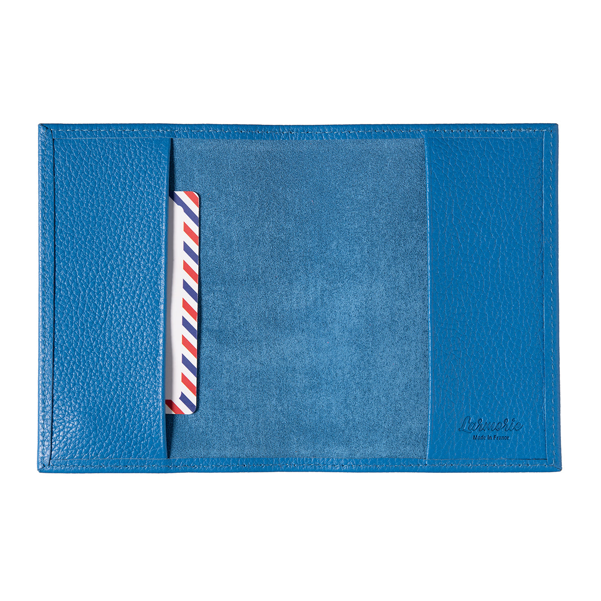 Louis Cuir Grainé Porte Passeport Ciel Bleu Personnalisé