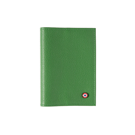 Louis Cuir Grainé Porte Passeport Pré Vert Personnalisé