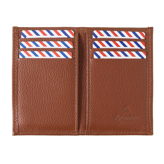 René Cuir Grainé porte-cartes RFID Châtaigne Boisée Personnalisé
