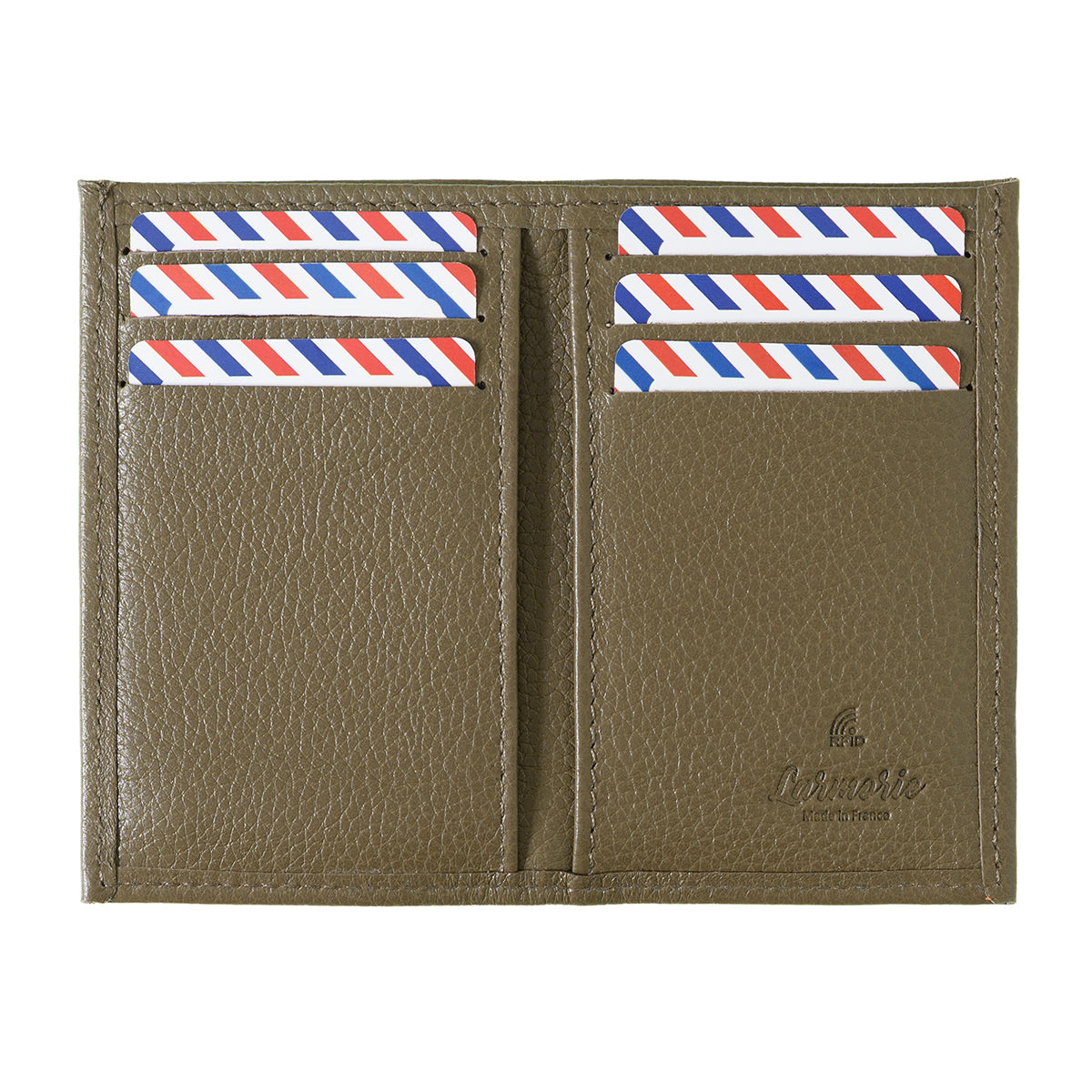 René Cuir Grainé porte-cartes RFID Café Viennois Personnalisé