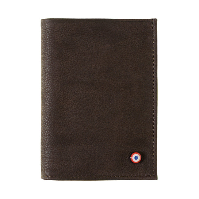 VICTOR Cuir nubuck portefeuille Junior Terre Brunie 2.0
