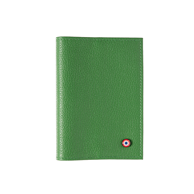 Louis Cuir Grainé Porte Passeport Pré Vert