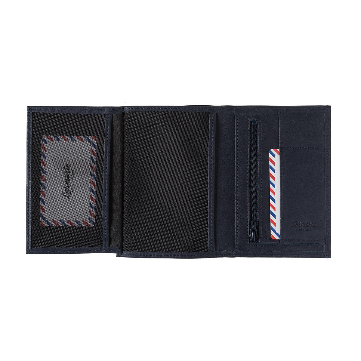 Albert Cuir Nubuck Grand portefeuille Lune Bleue personnalisé