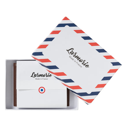 ARTHUR 2.0 Cuir grainé Portefeuille Italien Terre Brunie Personnalisé