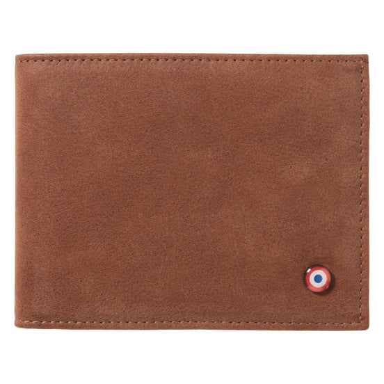 Arthur Fish Leather and Nubuck Leather Italian Wallet Burnished Earth 