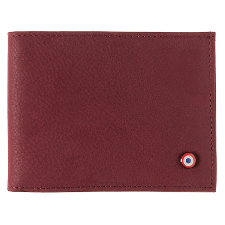 votre portefeuille italien simplifié homme, en cuir nubuck et poisson rouge. Avec 7 rangements pour cartes, rangement pour pièce de monnaie et billet. Egalement disponible en cuir de vachette, lisse et vintage L'Armorie, spécialisée dans l'accessoire pour homme, artisanal et 100% Made in France