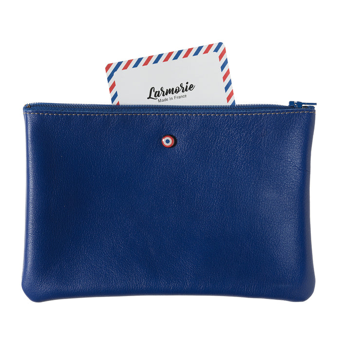 larmorie CAMILLE Cuir de vachette Upcyclé Mer Indigo
