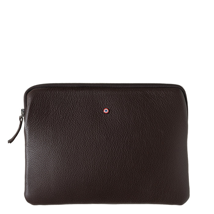 larmorie Pochette d'Ipad Guillaume cuir Grainé Terre Brunie