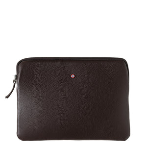 Personalized Guillaume Browned Earth Grained Leather Ipad Pouch 