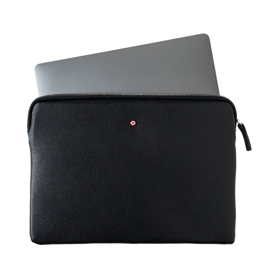 Gabriel Computer Bag Black Grained Leather is Black