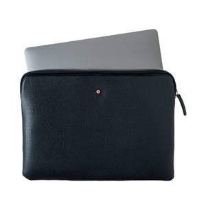 Pochette d'Ordinateur Gabriel Cuir Grainé Lune Bleue Personnalisée