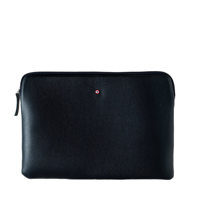 Pochette d'Ordinateur Gabriel Cuir Grainé Lune Bleue Personnalisée