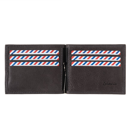Hector Cuir Nubuck Portefeuille Italien Pince à Billets Nuage Gris Personnalisé