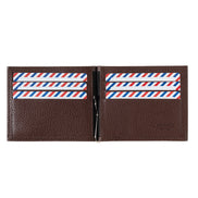 Hector Grained Leather Italian Wallet Money Clip Burnished Earth Personalized