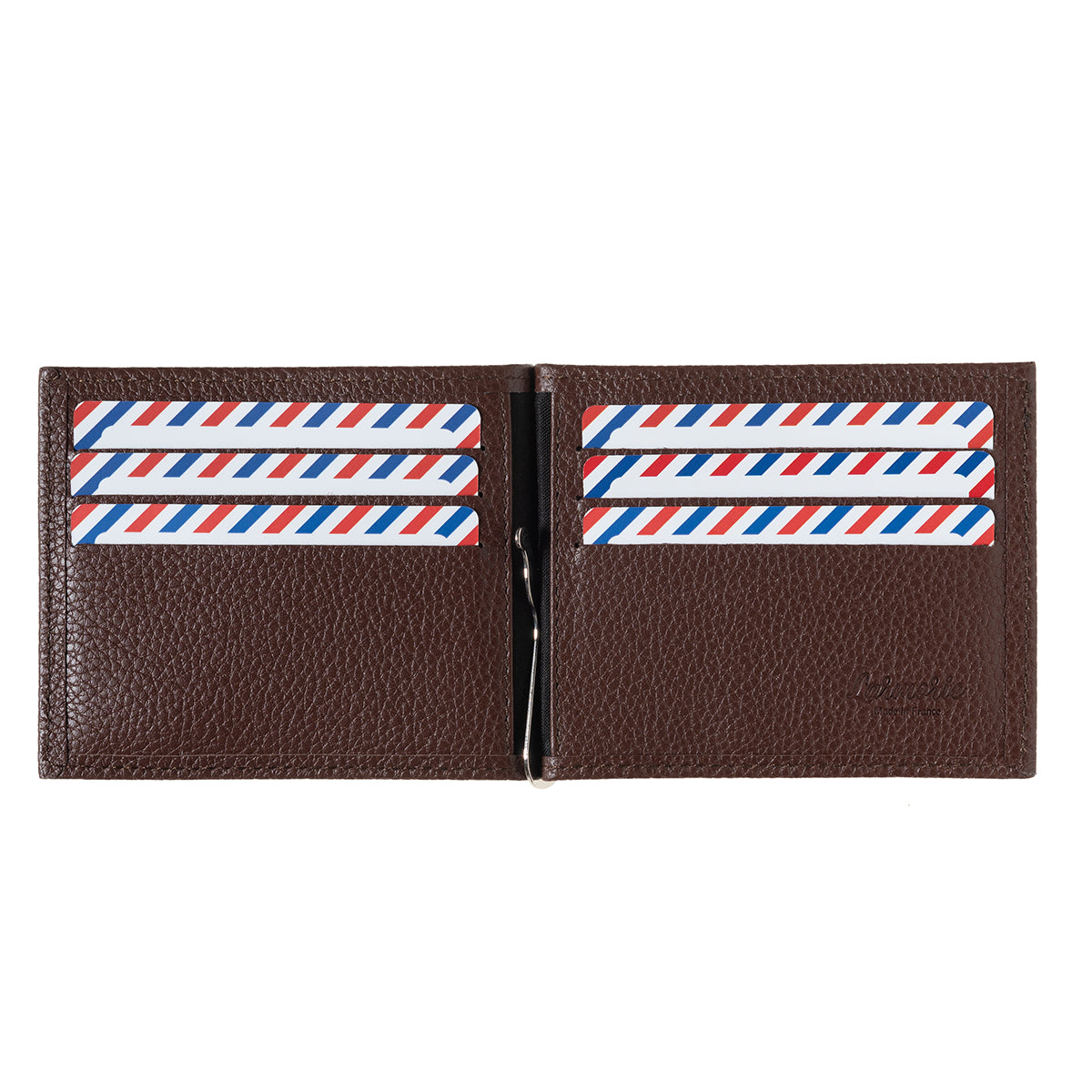 Hector Grained Leather Italian Wallet Money Clip Burnished Earth Personalized