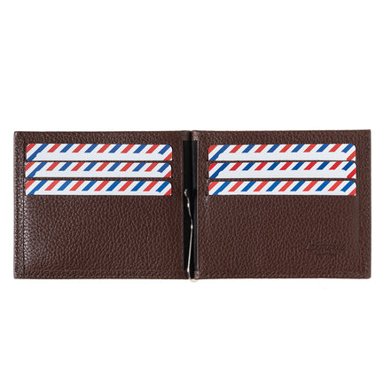 Hector Grained Leather Italian Wallet Money Clip Burnished Earth Personalized