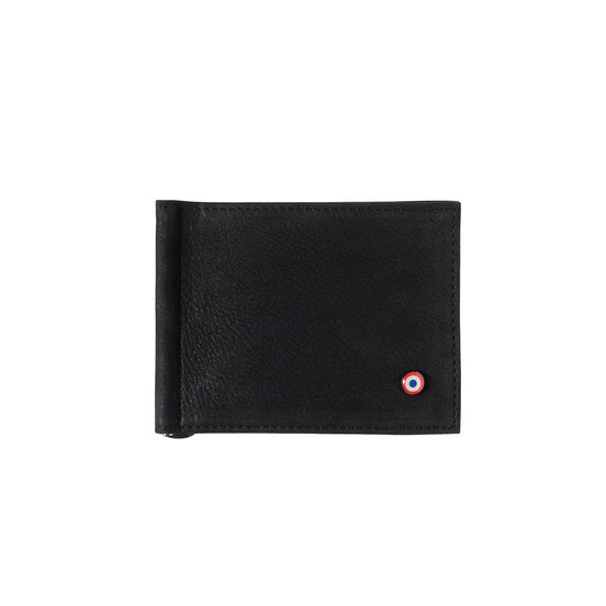 Hector Nubuck Leather Italian Wallet Money Clip Black It's Black