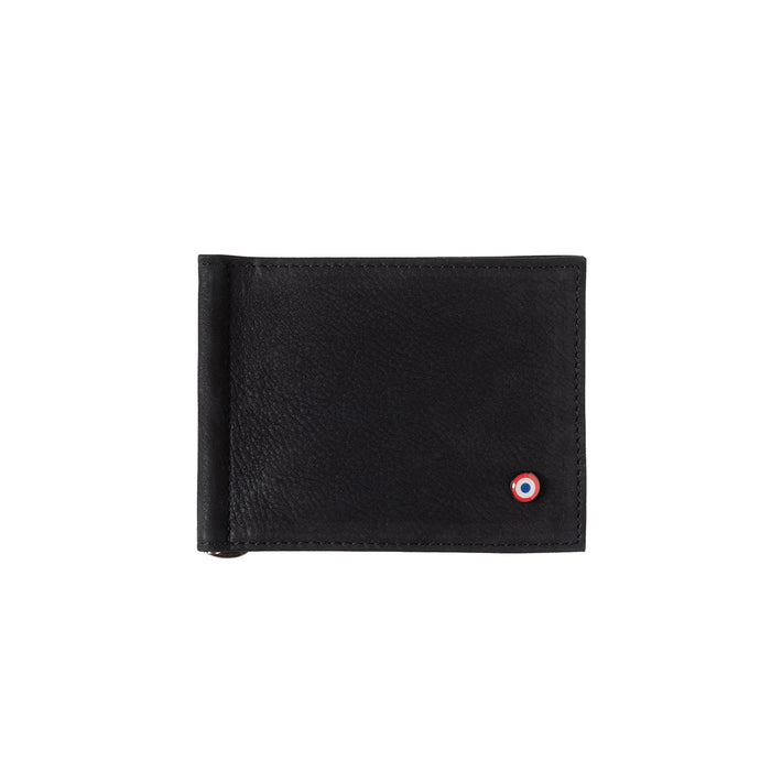 larmorie Hector Cuir nubuck Portefeuille Italien Pince à Billets Noir c'est Noir Personnalisé