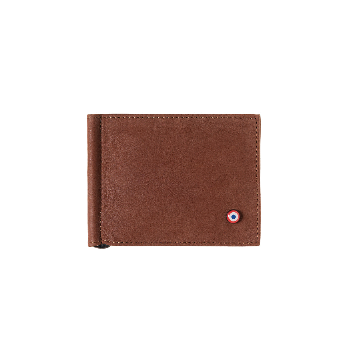 Hector Nubuck Leather Italian Wallet Money Clip Burnished Earth