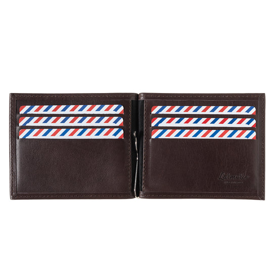 Hector Smooth Leather Italian Wallet Money Clip Burnished Earth