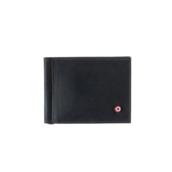 larmorie Hector Cuir Vintage Portefeuille Italien Pince à Billets Nuage gris