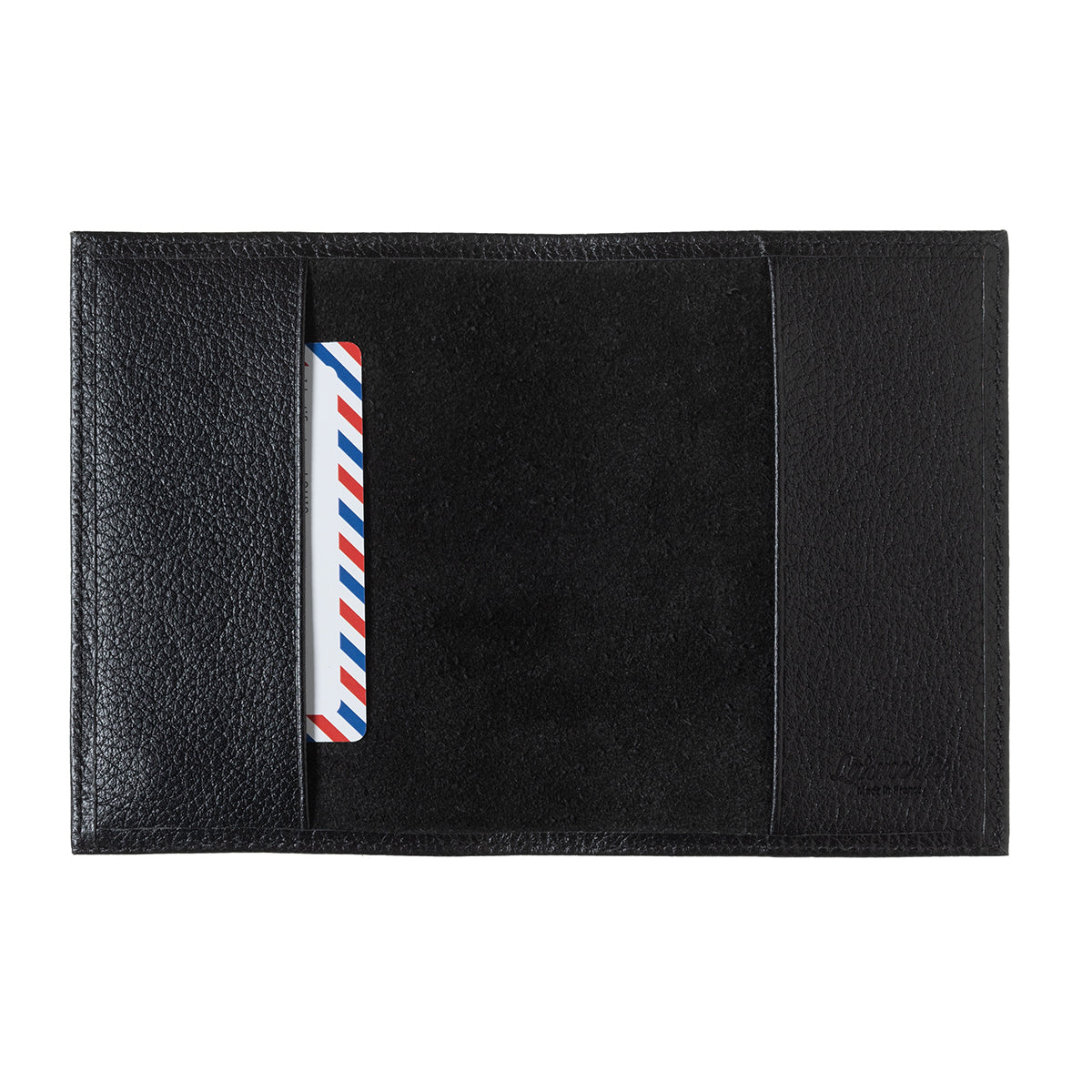 Louis Grained Leather Passport Holder Black It's Black