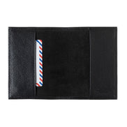 Louis Grained Leather Passport Holder Black is Black Personalized