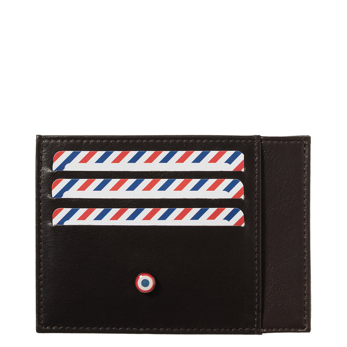 larmorie PAUL Cuir lisse Porte-cartes Terre Brunie