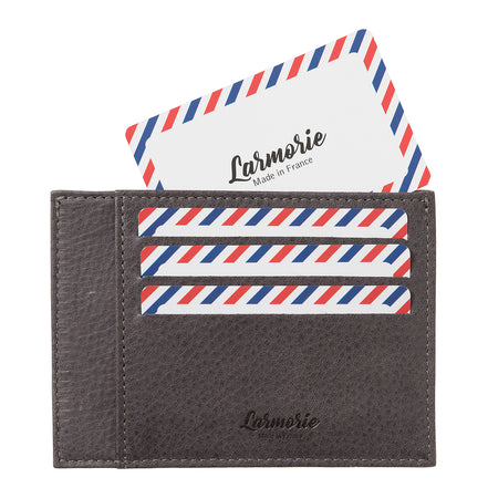 PAUL Cuir nubuck Porte-cartes Nuage Gris Personnalisé
