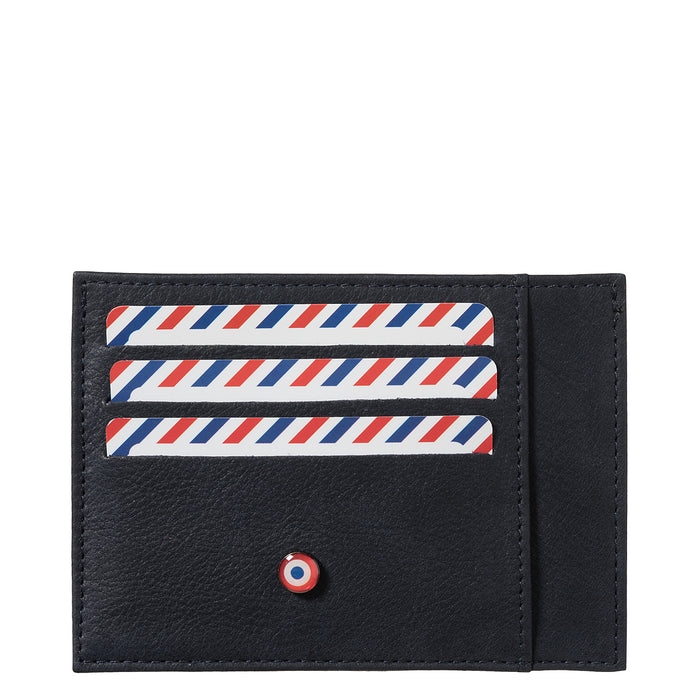 larmorie PAUL Cuir nubuck Porte-cartes Lune Bleue