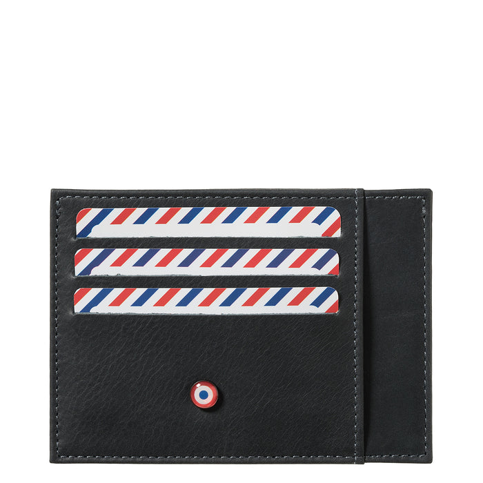 larmorie PAUL Cuir vintage Porte-cartes Nuage Gris